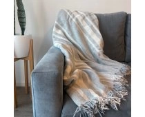 Manta Rustica Cubre Sillon Pie De Cama Con Flecos 170x200 Cm Silver | Rayas Manta Rustica Cubre Sillon Pie De Cama Con Flecos 170x200 Cm Silver | Rayas